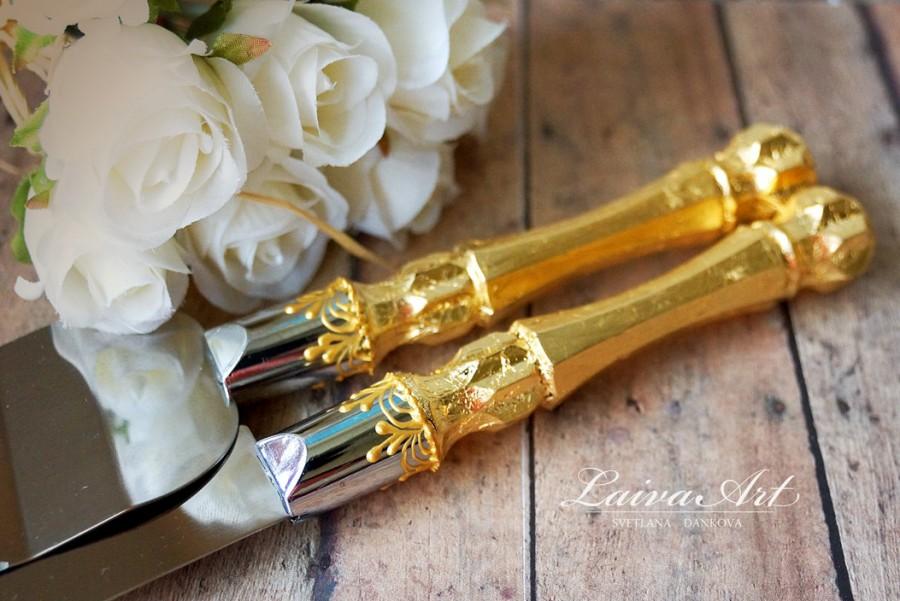 Wedding - Gold  Wedding Cake Server Set & Knife Cake Cutting Set Wedding Cake Knife Set Wedding Cake Servers Wedding Cake Cutter Cake Decoration