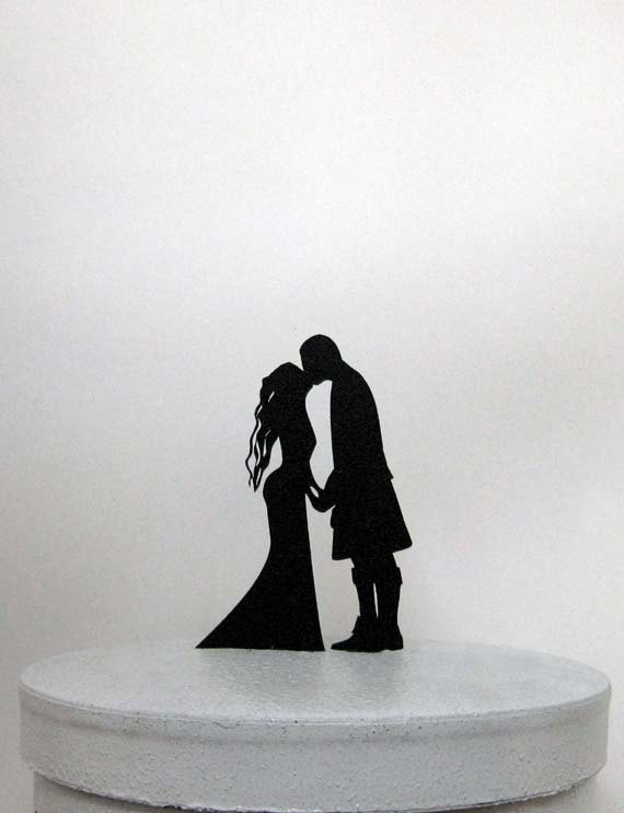 Свадьба - Wedding Cake Topper - Scottish Wedding silhouette cake topper