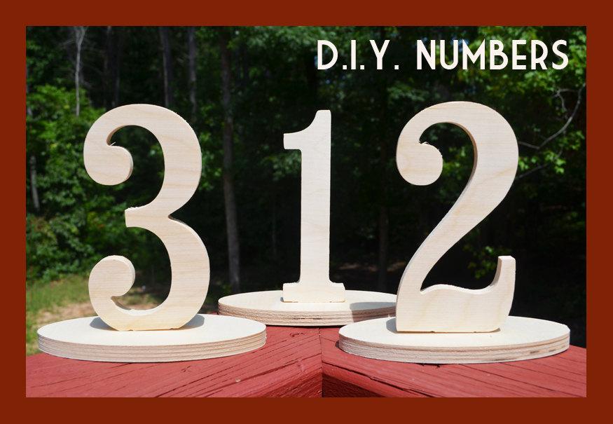 Mariage - DIY Do-It-Yourself Wood Wooden Wedding Reception Birthday Party Table Numbers- 1-10 table numbers