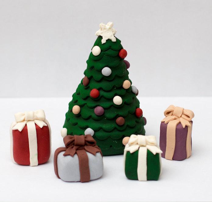 زفاف - Fondant Christmas tree with presents