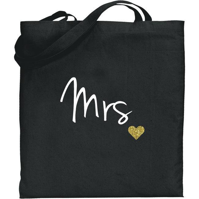 Wedding - Mrs bride gift cotton tote bag heart bride bag, wedding bride tote bag purse