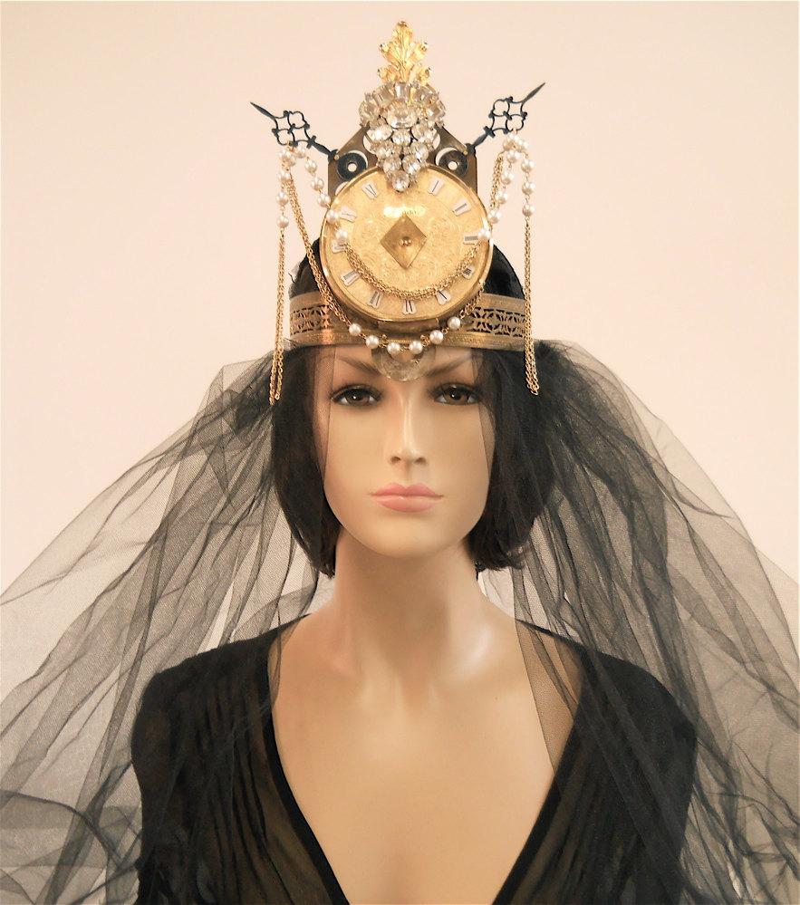 زفاف - Steampunk Head Piece, Layaway available, Bridal Crown, Steampunk Tiara, Bridal Tiara, Steampunk Crown, Fine jewelry