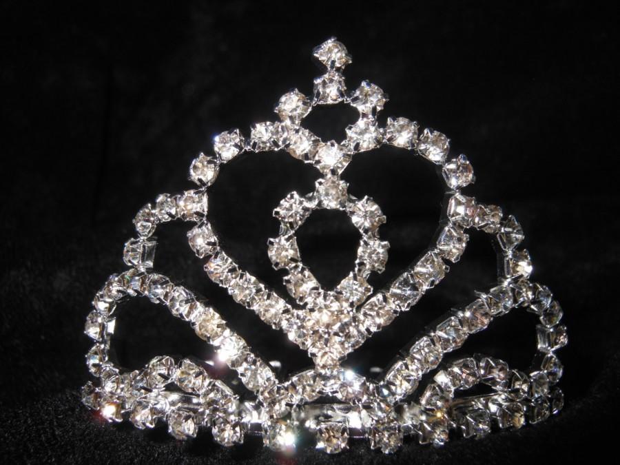 Hochzeit - Mini Crystal Tiara  Crown Comb