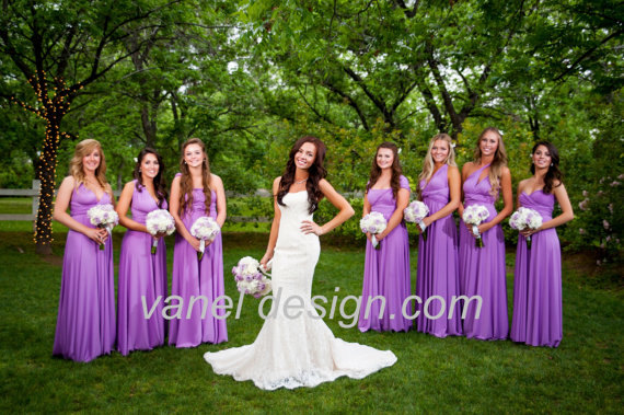 زفاف - Purple Bridesmaid Dress, Convertible Dress,  Party Dress, Infinity Wrap Dress, Prom Dress, Evening Dress, Summer Dress