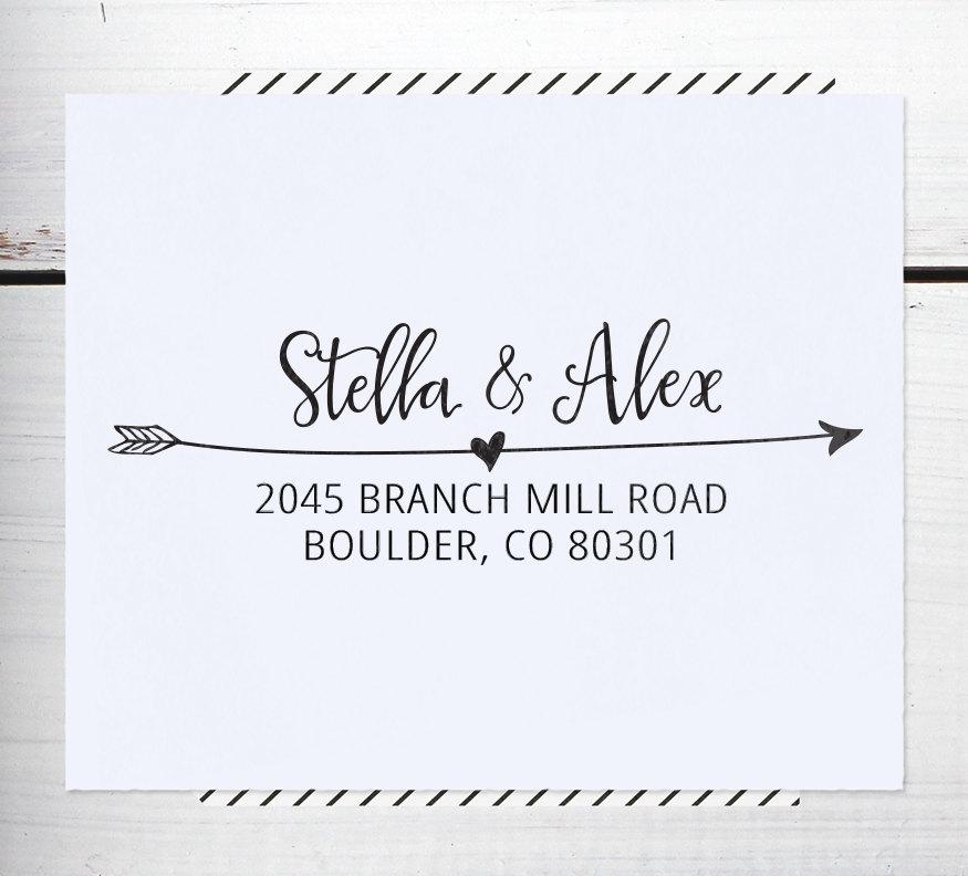 Wedding - Custom Address Stamp, Return Address Stamp, Personalized Address Stamp, Calligraphy Address Stamp, - Eco Mount Address Stamp  - Stella