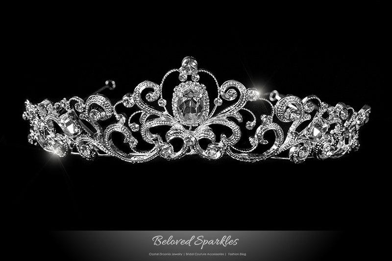 زفاف - Bridal Tiara, Bridal Crystal Tiara, Crystal Tiara, Vintage Tiara,  Rhinestone Tiara, Floral Tiara, Victorian Tiara, Reign Tiara, Tiara