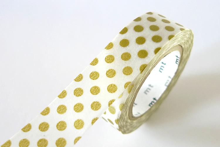 Свадьба - Japanese Gold Washi Tape BIG Dots 15mm Japanese MT Gold Masking Tape - diy Wedding Invitation Seal Bridal Shower  PrettyTape