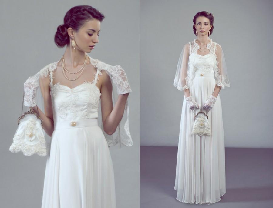 زفاف - Principessa complete bridal outfit wedding dress with matching pearl jewelry and accessories