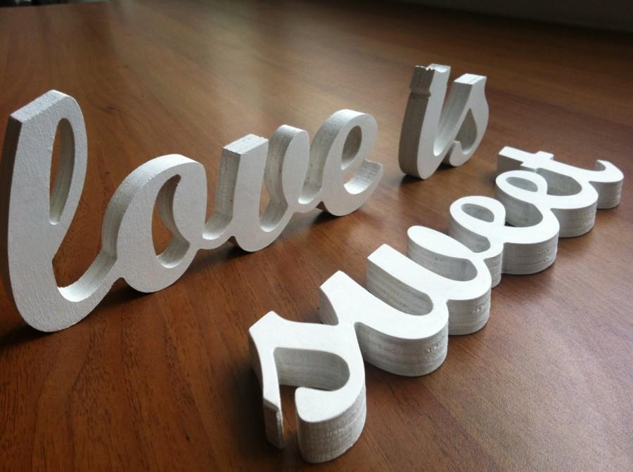Mariage - Wedding decoration "LOVE IS SWEET" wooden letters, wood sign for sweetheart table, wedding sign