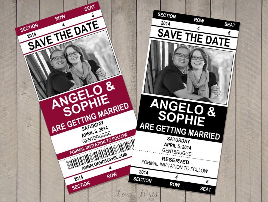 Mariage - Wedding invitation Save the Date - Ticket concert/sport - Digital file