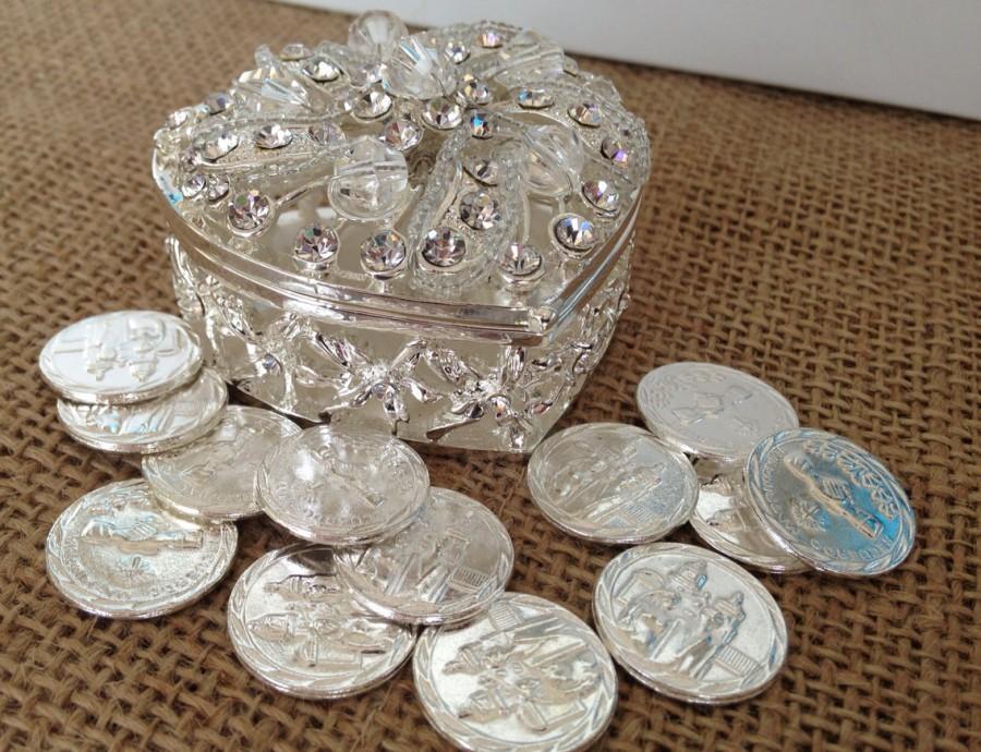 Свадьба - Wedding arras silver plated/ arras para boda/ unity coins/ arras de boda plateadas
