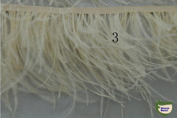 Hochzeit - 2 yards/lot Ivory ostrich feather trimming fringe on Satin Header 5-6inch in width for Wedding Derss