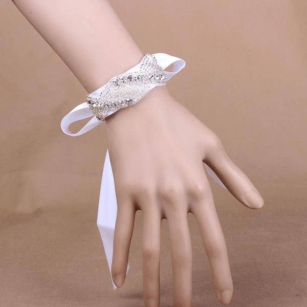 Mariage - Man-Made Strap Rhinestone Wrist Band Hand Band Wedding Accessory Bracelet