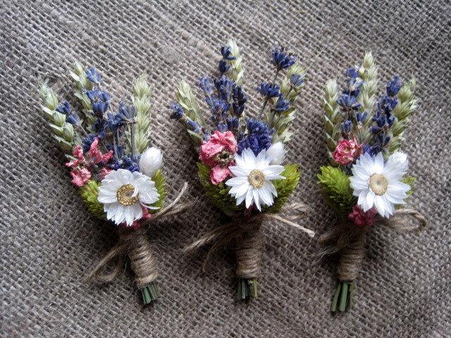 Summer Dried Pastel Boutonnieres Set 6 Groomsman Wedding Boutonniers Rustic Groom Wedding Decor Vintage Country Woodland Boutonniere 2424563 Weddbook