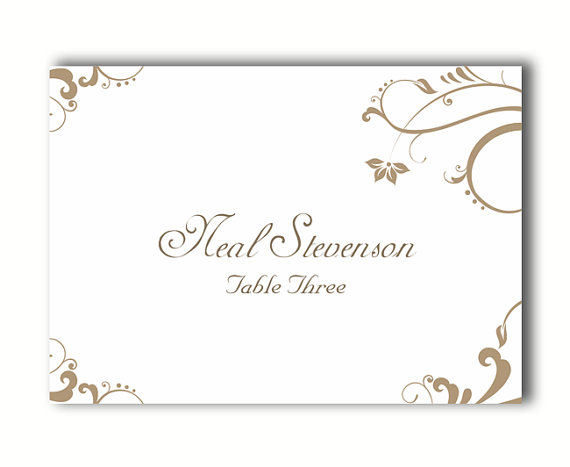 Elegant Place Cards Template Calligraphy \u2022 Wedding Place Cards \u2022 Table Cards \u2022 Flat and Tent Folded \u2022 Editable Template \u2022 Instant Download