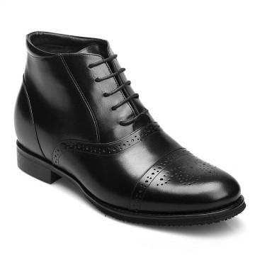 Wedding - Choose2015 New Fashion Men Calfskin Leather Black Elevator Boots Height Increasing 7CM Shoes is best choice for you.