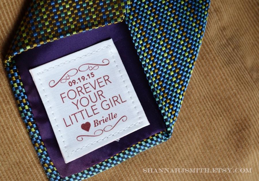 Wedding - Personalized Tie Patch • Father of the Bride Gift • Suit Label  •  Father's Day Gift • Dad Birthday Gift • Forever Your Little Girl