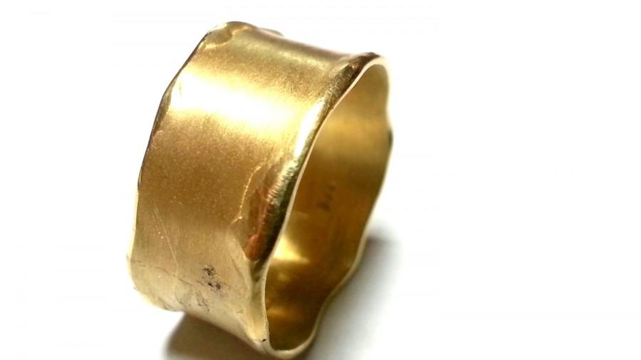 Mariage - Unusual wedding ring spectacular Unique Wedding band Solid gold wedding ring Gold Band Wide Gold Band Wommen wedding ring Different ring
