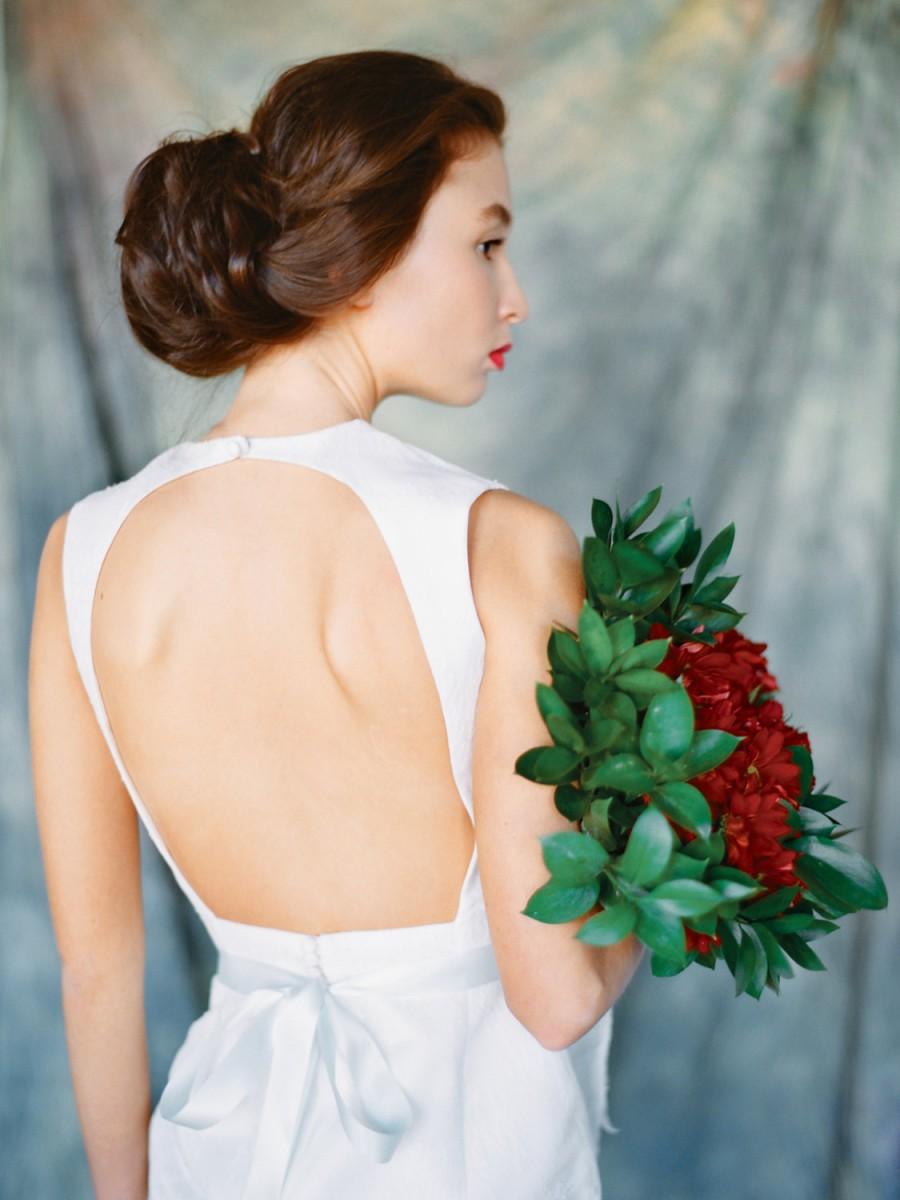 زفاف - Nova // Open back wedding dress - Bridal separates - Short wedding dress - Backless wedding gown - Mint wedding dress - Colored wedding gown