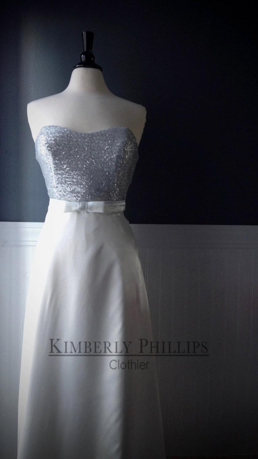 Mariage - Elegant Ballgown with Matte Sequin Bodice and Satin Skirt