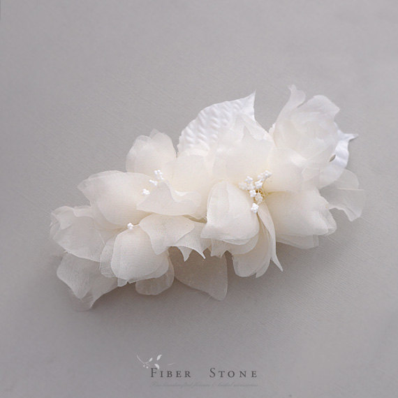 Hochzeit - Pure Silk Bridal Hair Piece, Bridal Flower Comb, Wedding Hair Piece, Bridal Head Piece Flower Wedding Headpiece Flower Bridal Hair Accessory