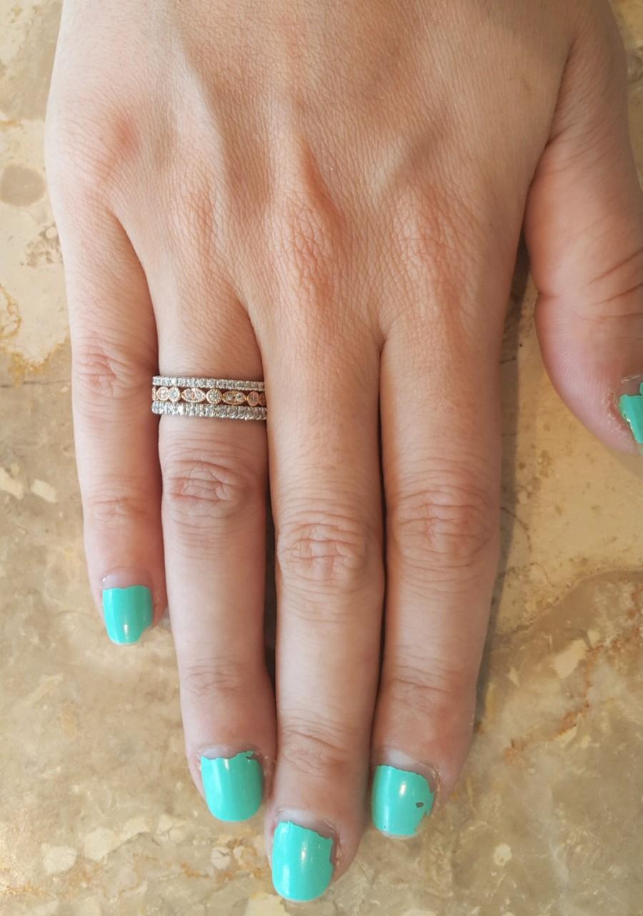 زفاف - Wedding Ring Unique Wedding Ring Engagement Ring Wedding Band Multicolor ring Art Deco Ring Eternity Ring Promise Ring Rose Gold Ring Gift
