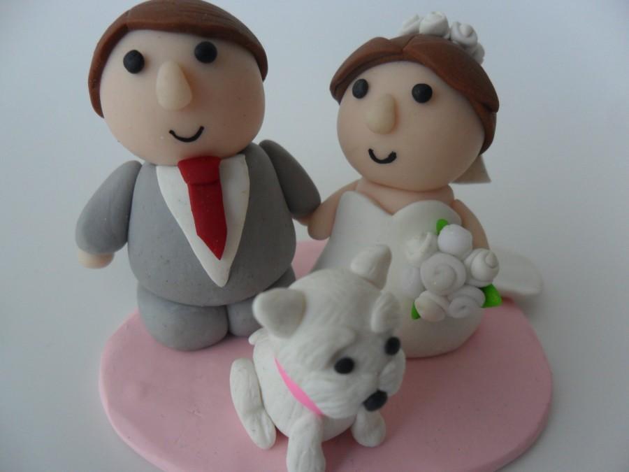 Wedding - wedding cake topper with dog