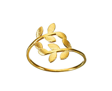 Wedding - 14k Solid Gold Olive Leaves Ring Delicate Dainty Ring Leaves Gold Ring Simple Gold Everyday Jewelry Minimalist Fine Gold Ring