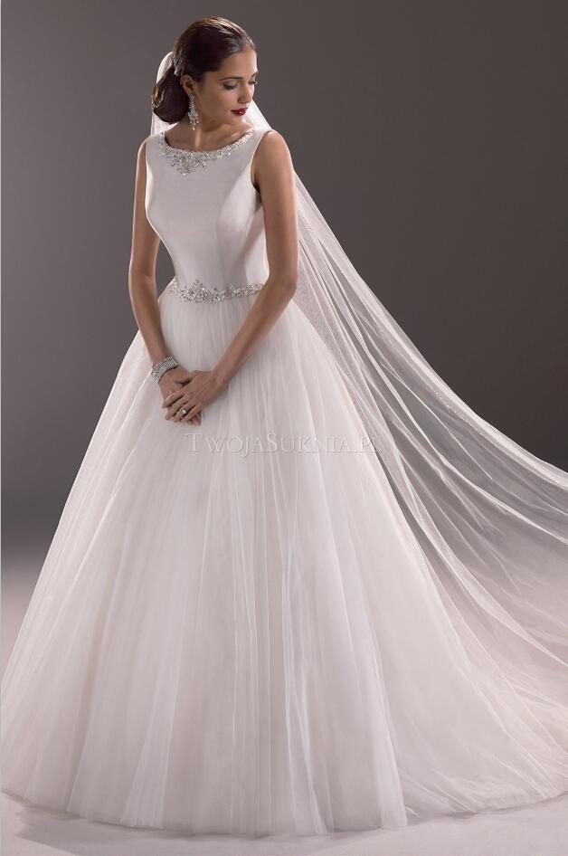 Hochzeit - 2016 New Arrival Crystal Beaded Tulle Wedding Dresses A-Line Garden Bridal Gowns 2015 Wedding Dress Zipper Online with $120.16/Piece on Hjklp88's Store 