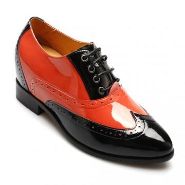 Mariage - British Vogue Style Dress Glazed Leather Elevator Shoes to make women taller 6.5cm/2.56inch