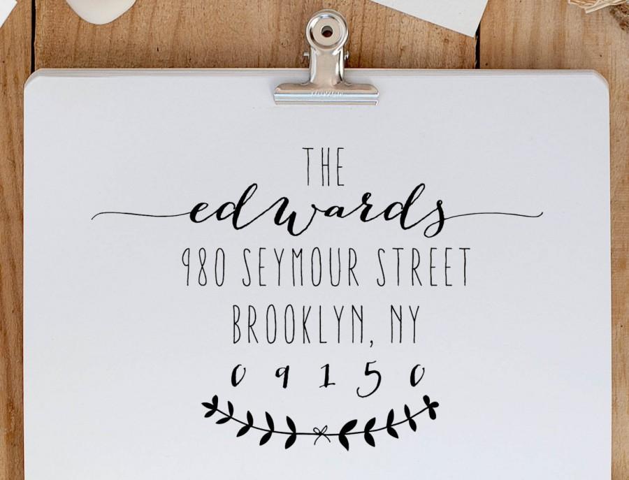 Wedding - Calligraphy Address Stamp, Return Address Stamp, Personalized Address Stamp, Wedding Invitation Stamp, Custom Address Stamp