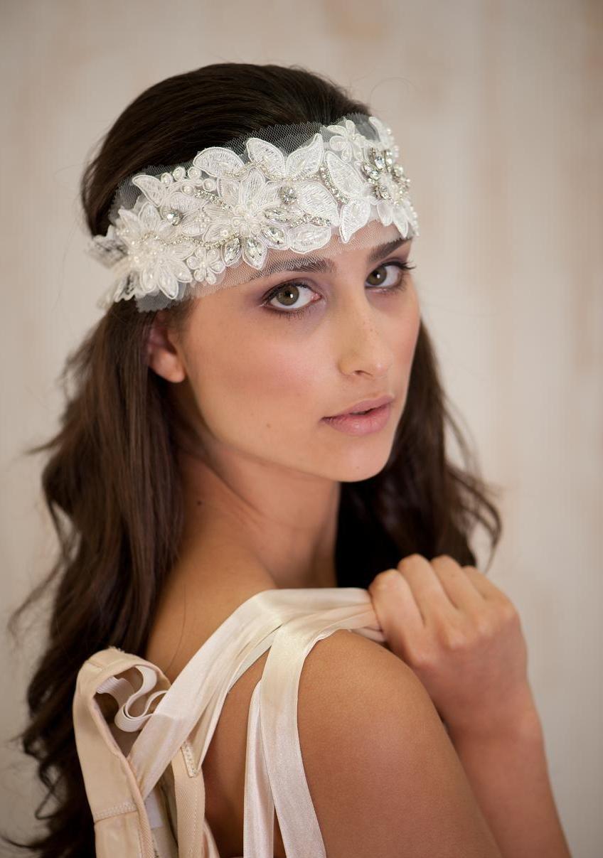 Mariage - Ivory Bridal Hair Accessories , Headband, bridal tiara, Wedding Headband, Vintage Wedding, lace and Rhinestone  Hair Band,