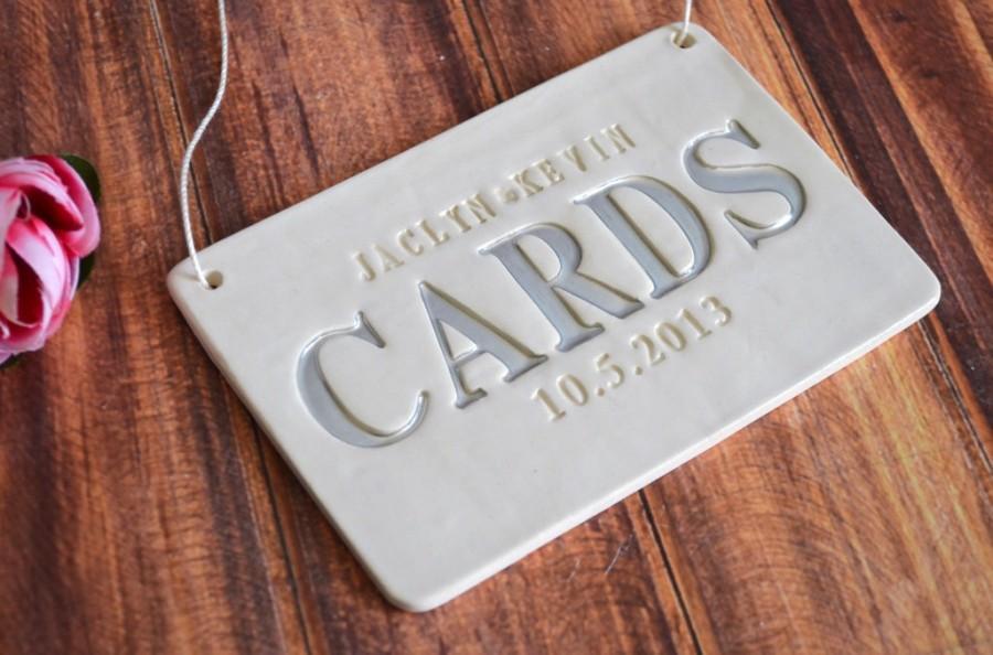 زفاف - Silver Personalized Cards Sign for Wedding Card Box - Gift Wrapped