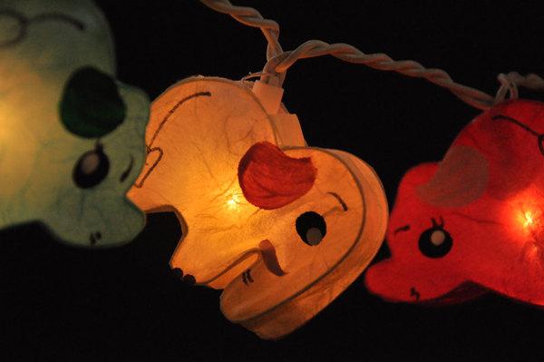 Hochzeit - 20 Handmade Elephant planet paper lantern string lights kid bedroom light display garland decorations