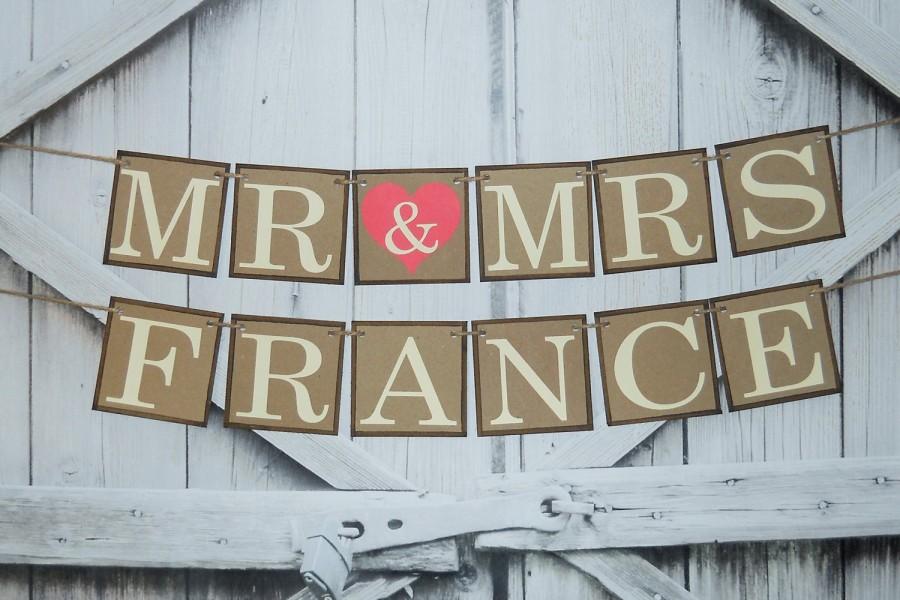 Hochzeit - CUSTOM WEDDING BANNER Choose Your Colors Mr and Mrs Banner Mr and Mrs Sign Custom Wedding Banner Sign