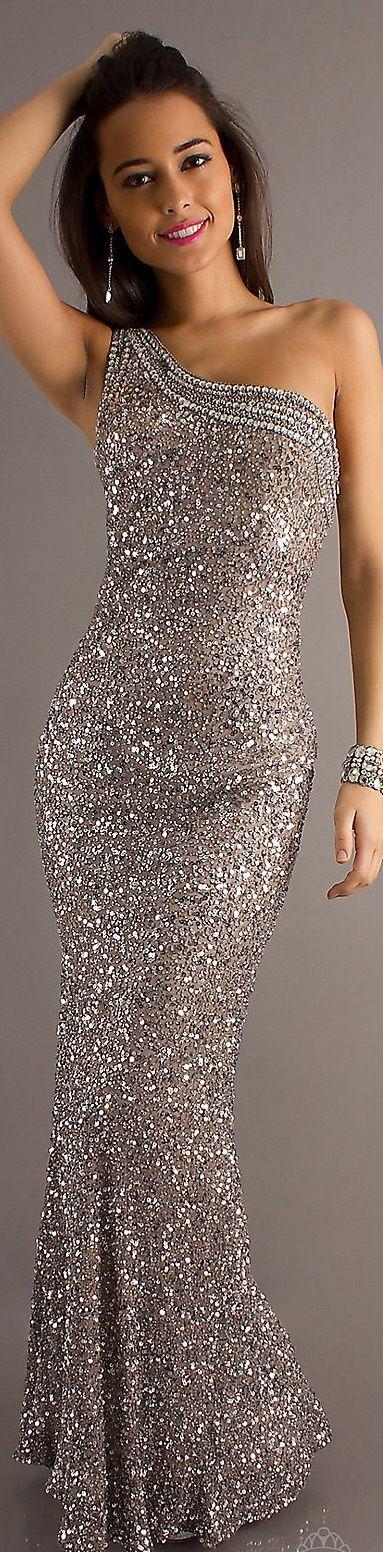 Mariage - Page Not Found : Long One Shoulder Open Back Sequin Dress