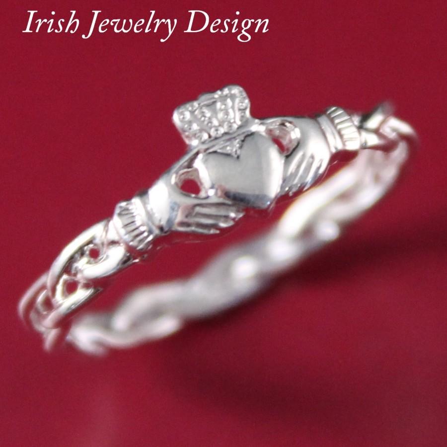 زفاف - Claddagh ring, ladies silver claddagh ring