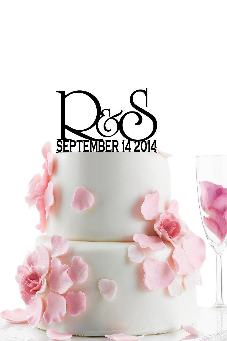 زفاف - Custom Wedding Cake Topper - Personalized Monogram Cake Topper - Initial - Cake Decor -Anniversary- Bride and Groom