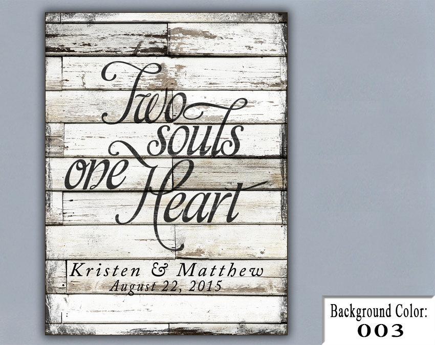 Hochzeit - TS, Two Souls One Heart, Wedding Sign, Handmade, Personalized Wedding Gift, Engagement Gift, Custom Wood, Vintage Sign, Special Date, Bridal