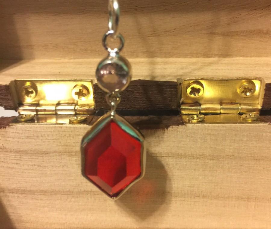 Mariage - Red Rupee Necklace Legend of Zelda Jewelry Link Zelda Hyrule Triforce Ocarina of Time Video Game Piece of Heart 8 Bit Heart Container Navi