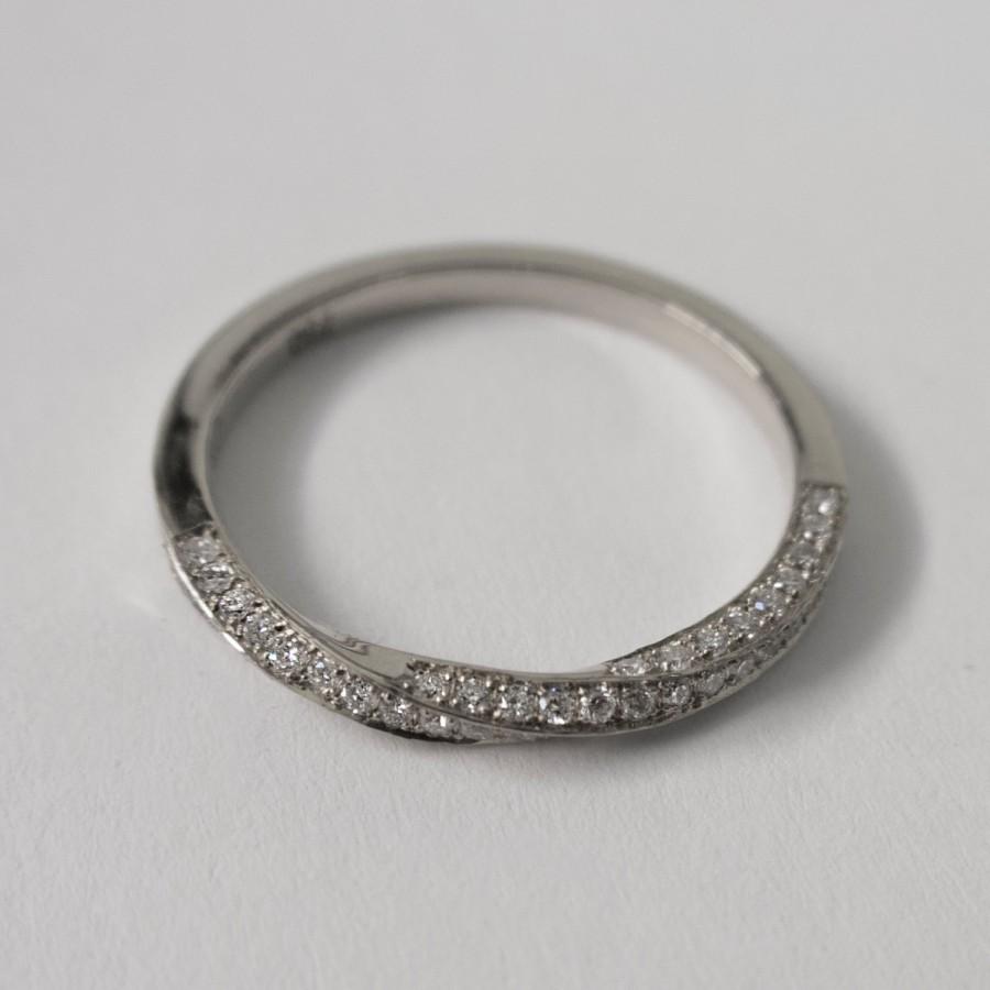 زفاف - Mobius Diamond Ring - Platinum and Diamonds Ring , Eternity Ring, Eternity Band, Twisted wedding band, mobius engagement ring,wedding ring,2