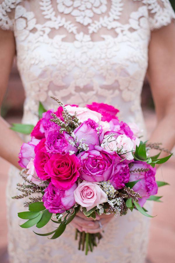 Hochzeit - A Hot Pink   Blue Arizona Wedding In The Middle Of Thunderstorms