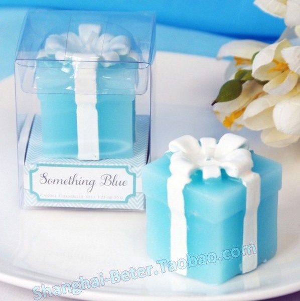 زفاف - tiffany blue蒂凡尼藍色禮品盒小蠟燭,創意婚品LZ028/B小清新回禮