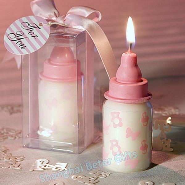 Wedding - 粉色奶瓶蠟燭 結婚年會晚宴轟趴滿月兒童生日誕生回禮小禮物LZ042
