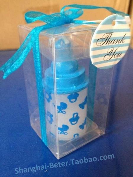 Hochzeit - 藍色色奶瓶蠟燭 滿月誕生生日派對禮品LZ043兒童生日回禮小禮物