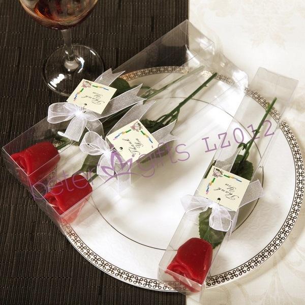زفاف - 生日答謝蠟燭喜慶用品婚禮小禮物 浪漫紅玫瑰花蠟燭LZ012婚禮回禮