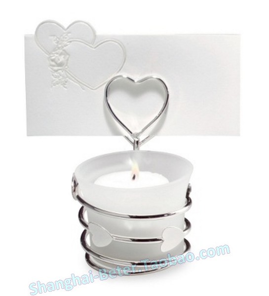 زفاف - 回贈禮品 心形小燭台,歐美婚慶用品WJ026婚禮回禮 小蠟燭席位卡夾