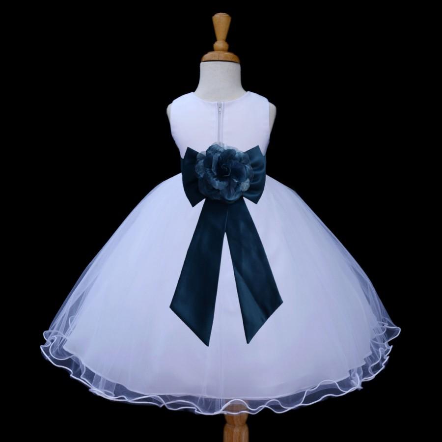 Mariage - New White 37 color sash choose Flower Girl dress organza easter sash pageant wedding bridal  bridesmaid toddler 12-18m 2 4 6 6x 8 9 10 