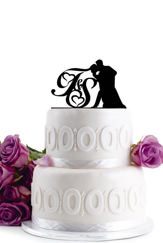 Свадьба - ON SALE !!! Wedding Cake Topper - Wedding Decoration - Cake Decor - Monogram Cake Topper - For Love - Anniversary Cake Topper
