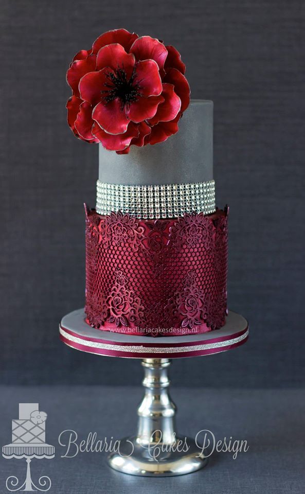Wedding - Silver Glam Ribbon - Cake Wrap